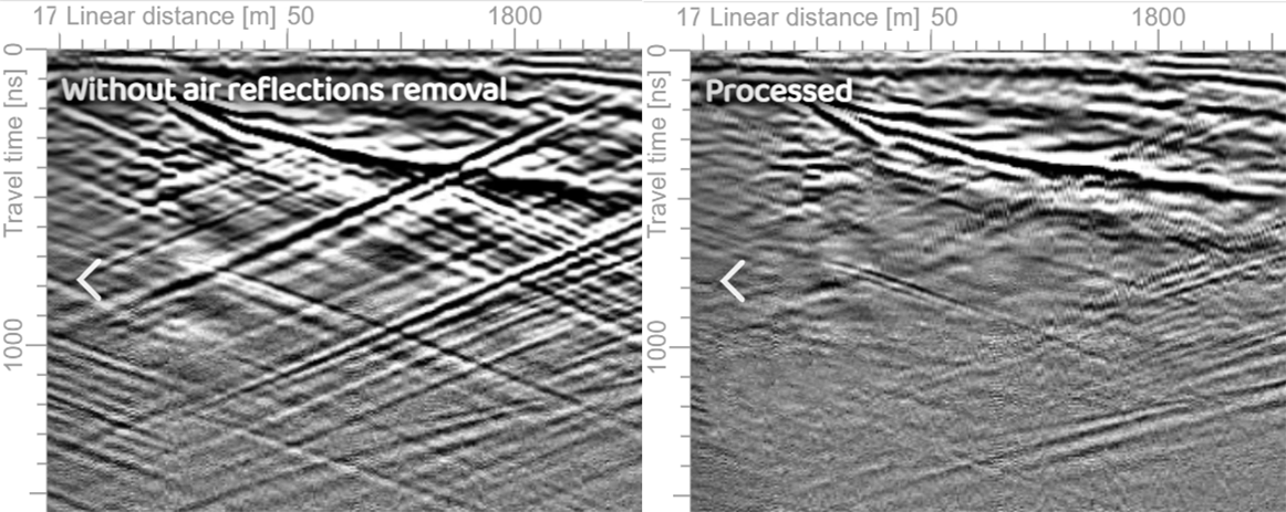 Remove air wave reflections