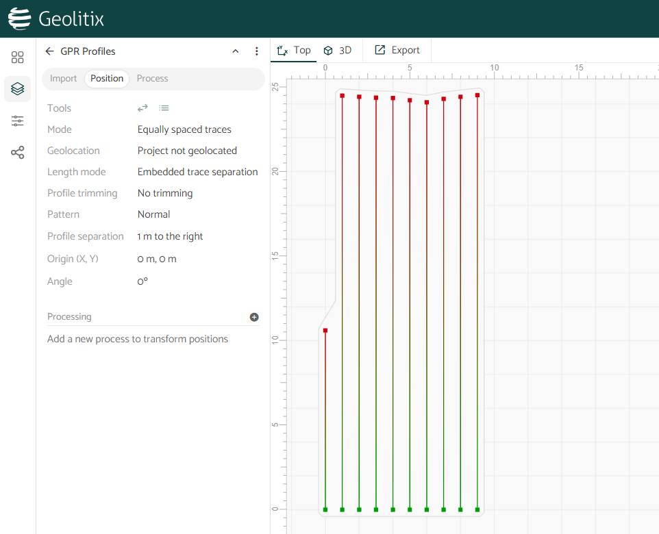 Imported grid data with separation